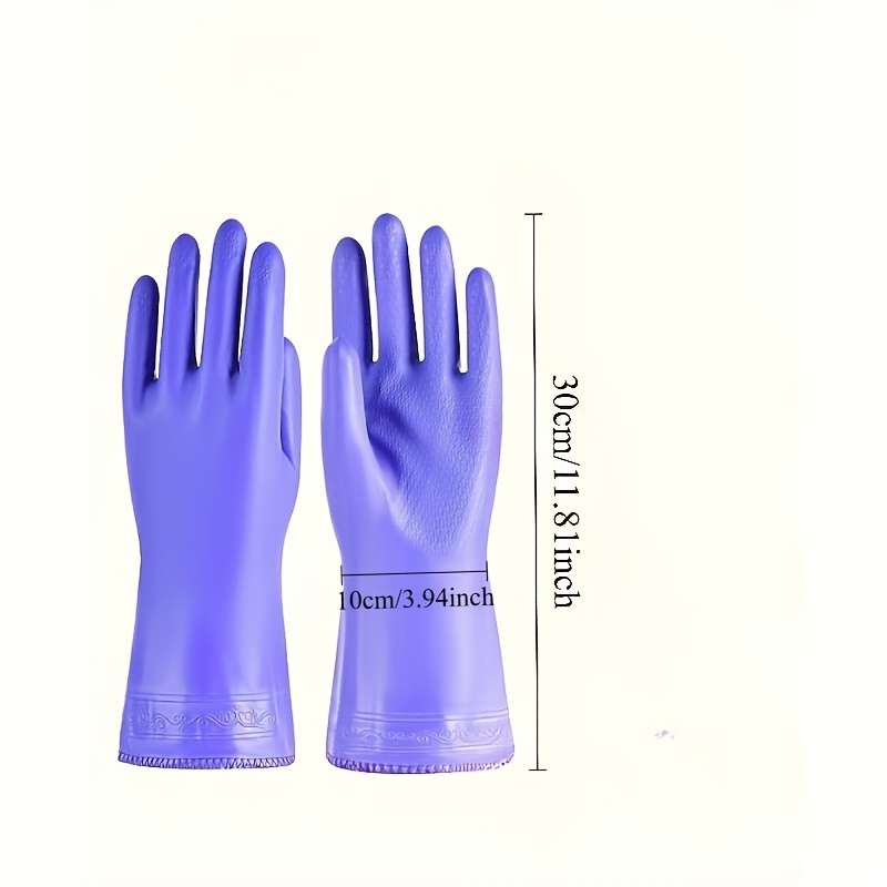 1 Pair Purple Household Cleaning Gloves