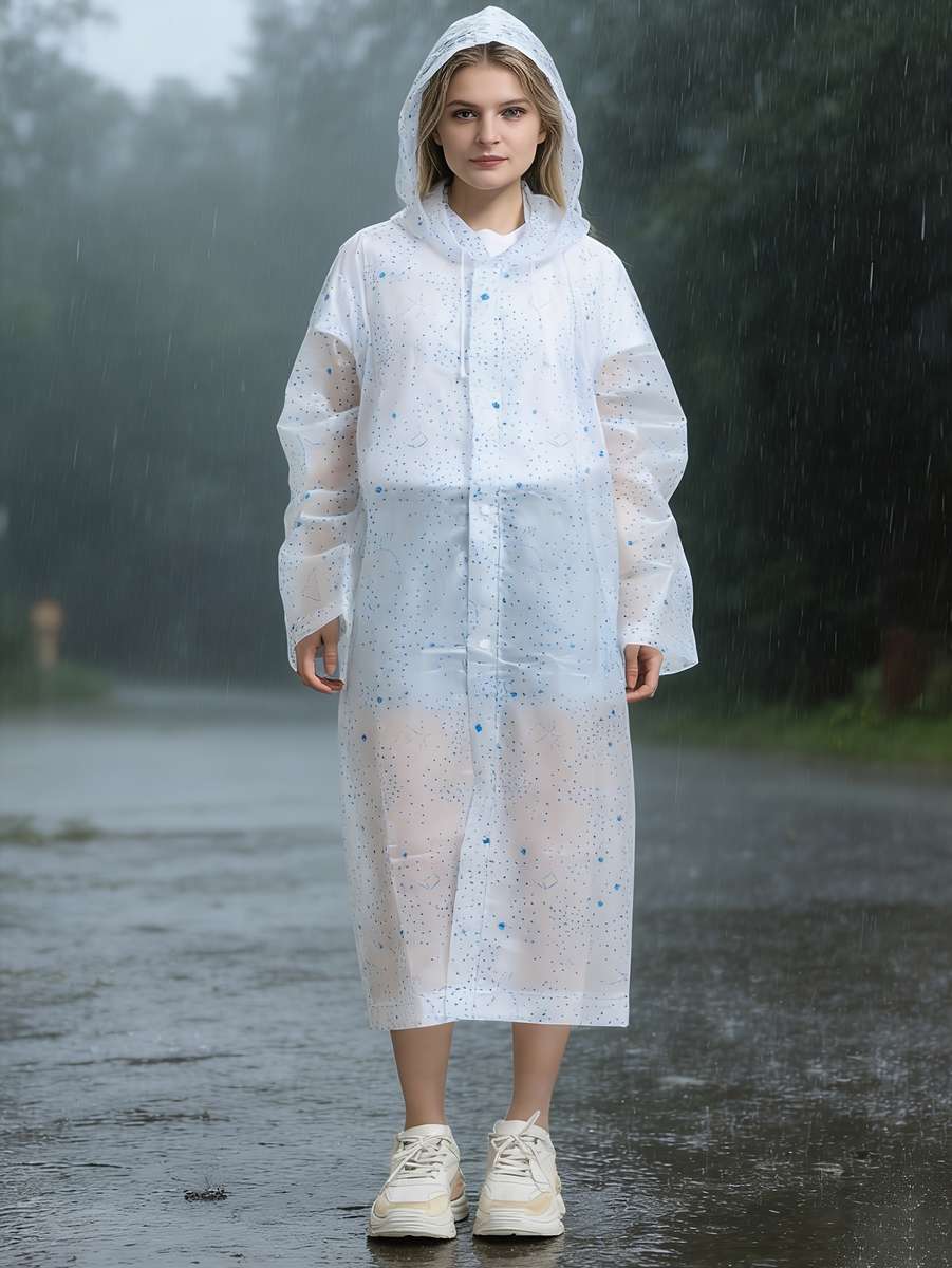 Raincoat White Size Asian Onesize