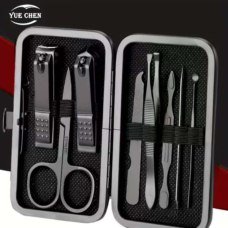 Black Nail Clipper Set - Stainless Steel