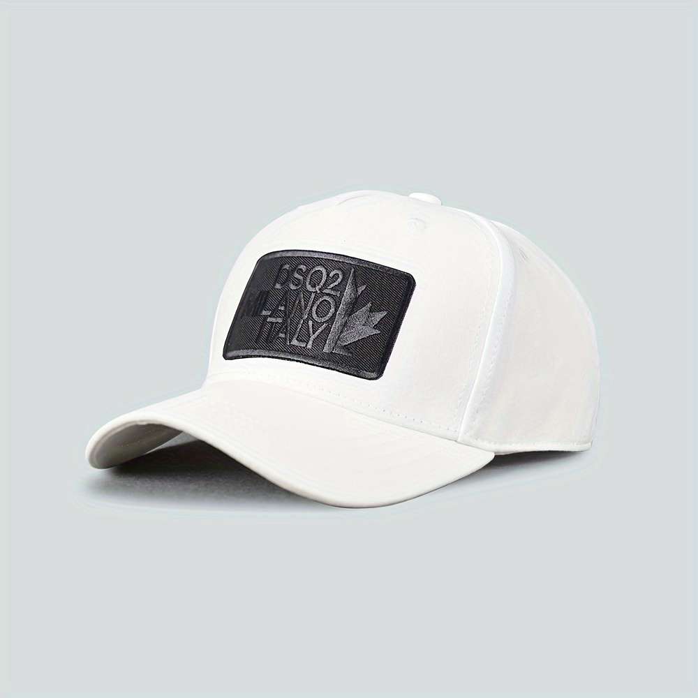 DSQ2 Italy Maple Leaf Baseball Cap Adjustable Snapback Lightweight Cotton Black with White