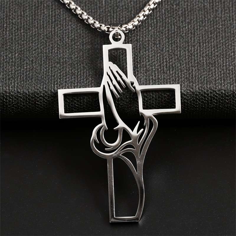1 Piece Steel Color Jesus Theme Pendant