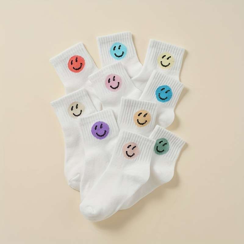10 Pairs White M High Elastic Socks