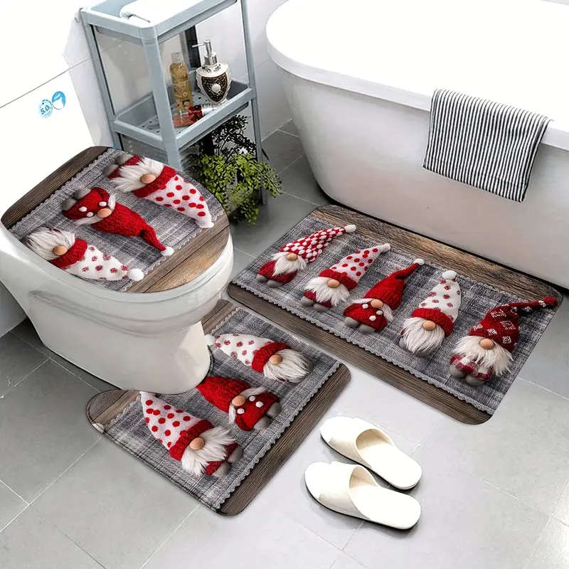 3-piece Christmas Dwarf Bathroom Mat Set
