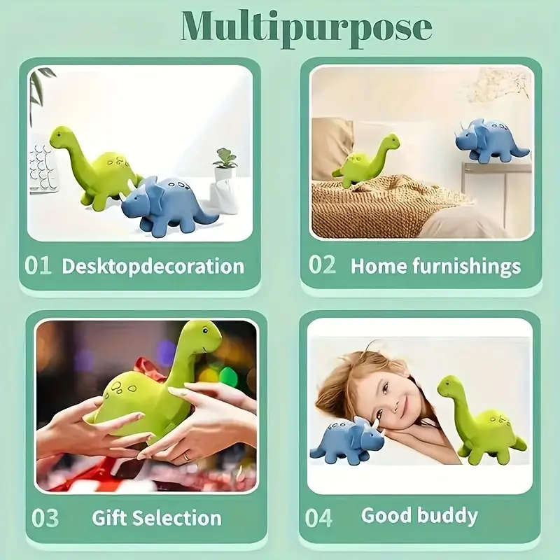 3 Cute Dinosaur Plush Toys