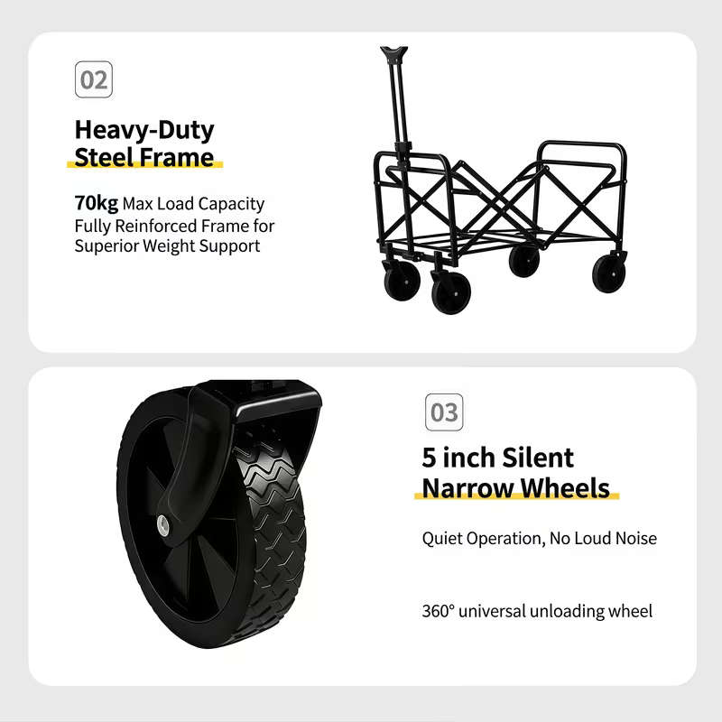 Heavy Duty Foldable Utility Trolley Wagon - LARGE