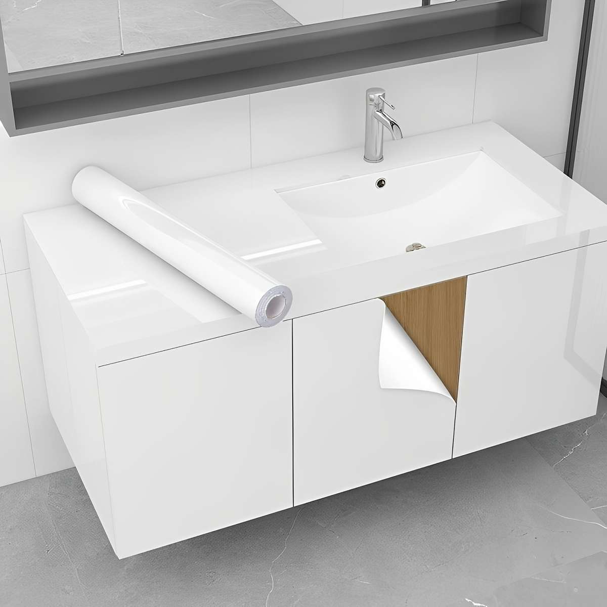 1PC Wall StickersMountain River Water WhiteLength 3 Meterss X Width  23.62 Inches