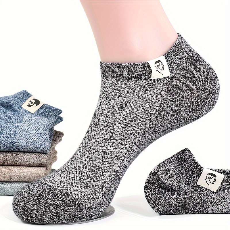 1 Pair Of Gray Short Socks One Size High Elastic Socks