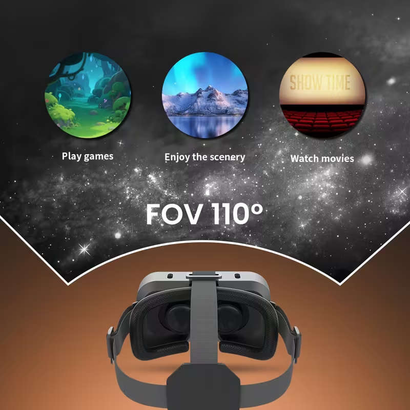 VR SHINECON Next-Gen 3D Virtual Reality Headset - Universal Smartphone VR Glasses
