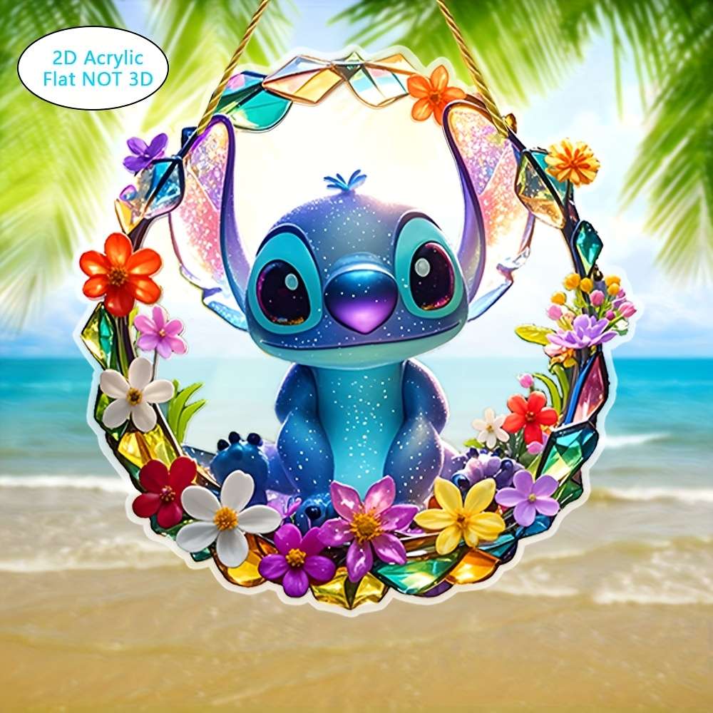 1pc 2D Flat   Decorative signs and plaques  Stitch decorative window art window sun cat