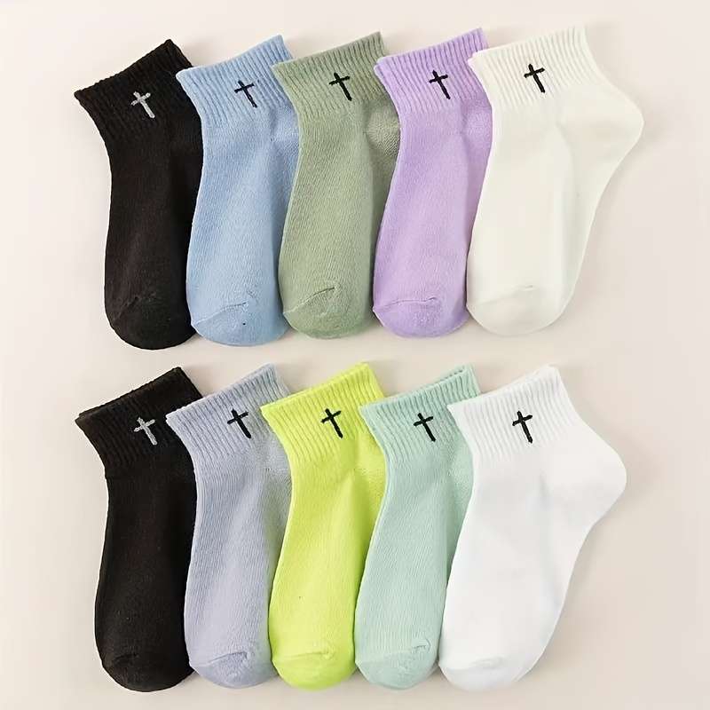 10 Pairs Multicolor One Size High Elastic Socks