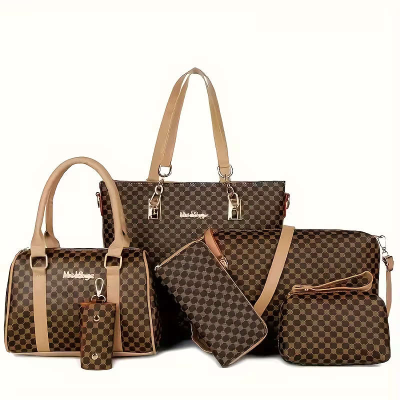 6Pcs Large Capacity Handbag Bag Set