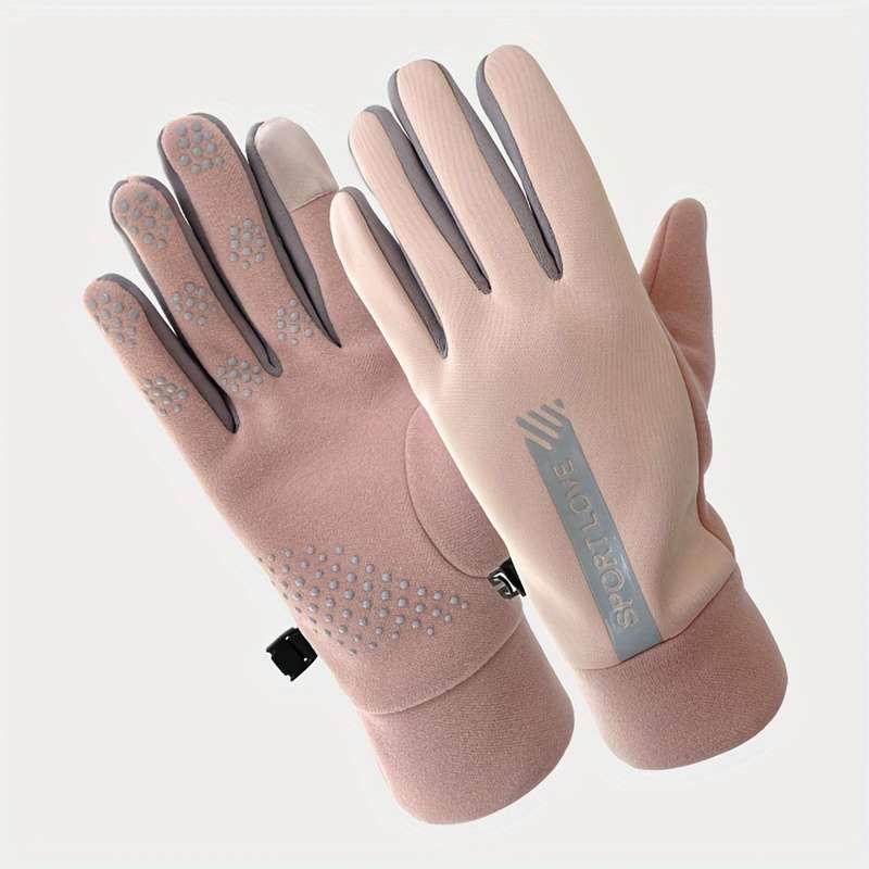 1 Pair Men Gray Warm Gloves