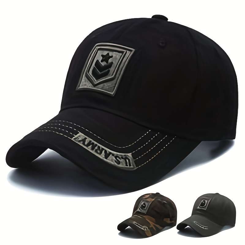 Men'S Baseball Cap with Camouflage and Star Emblem Perfect