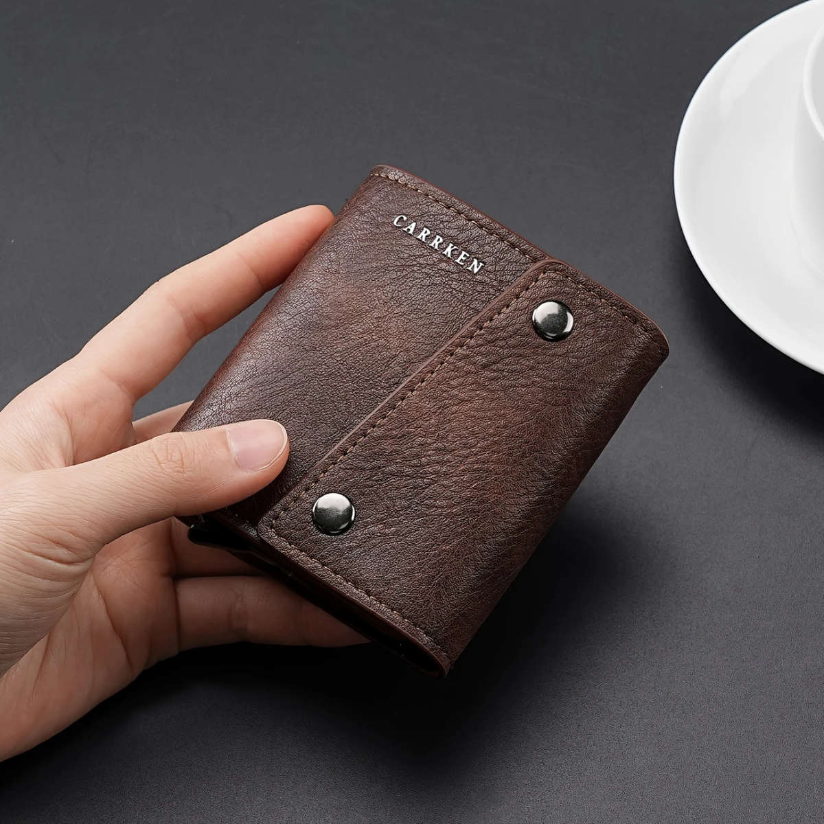 New Double Buckle Short Credit Card Holder