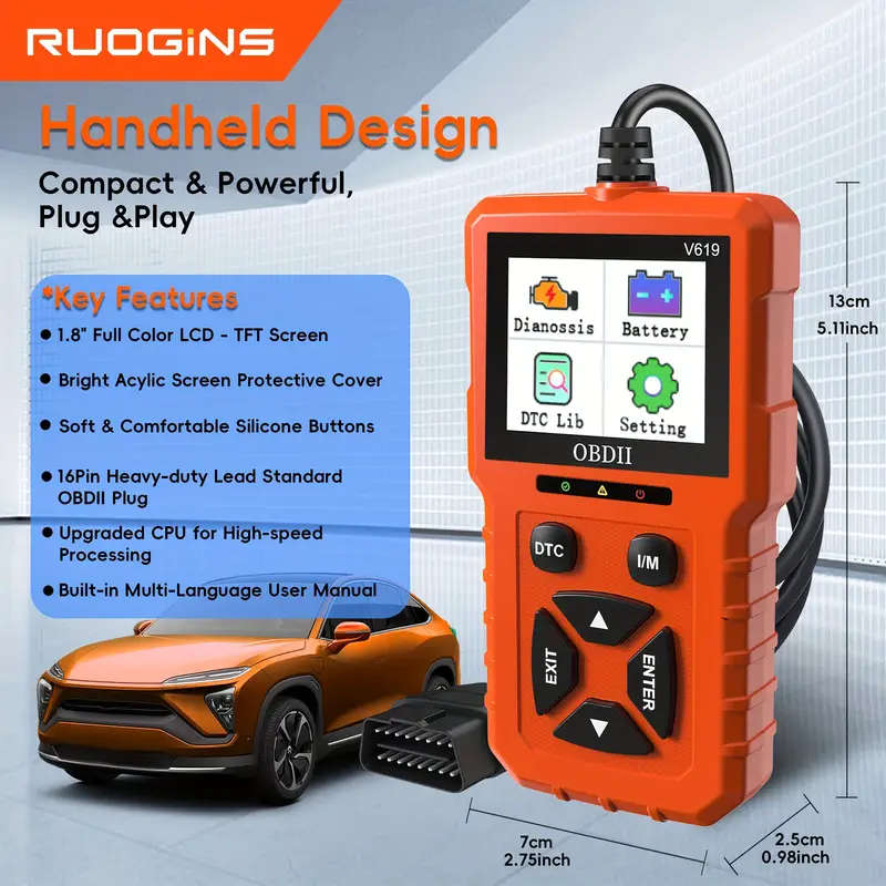 OBD2 Scanner Car Code Reader Check Engine Light Diagnostics OBDII EOBD Computer Scan Tool Auto Teste