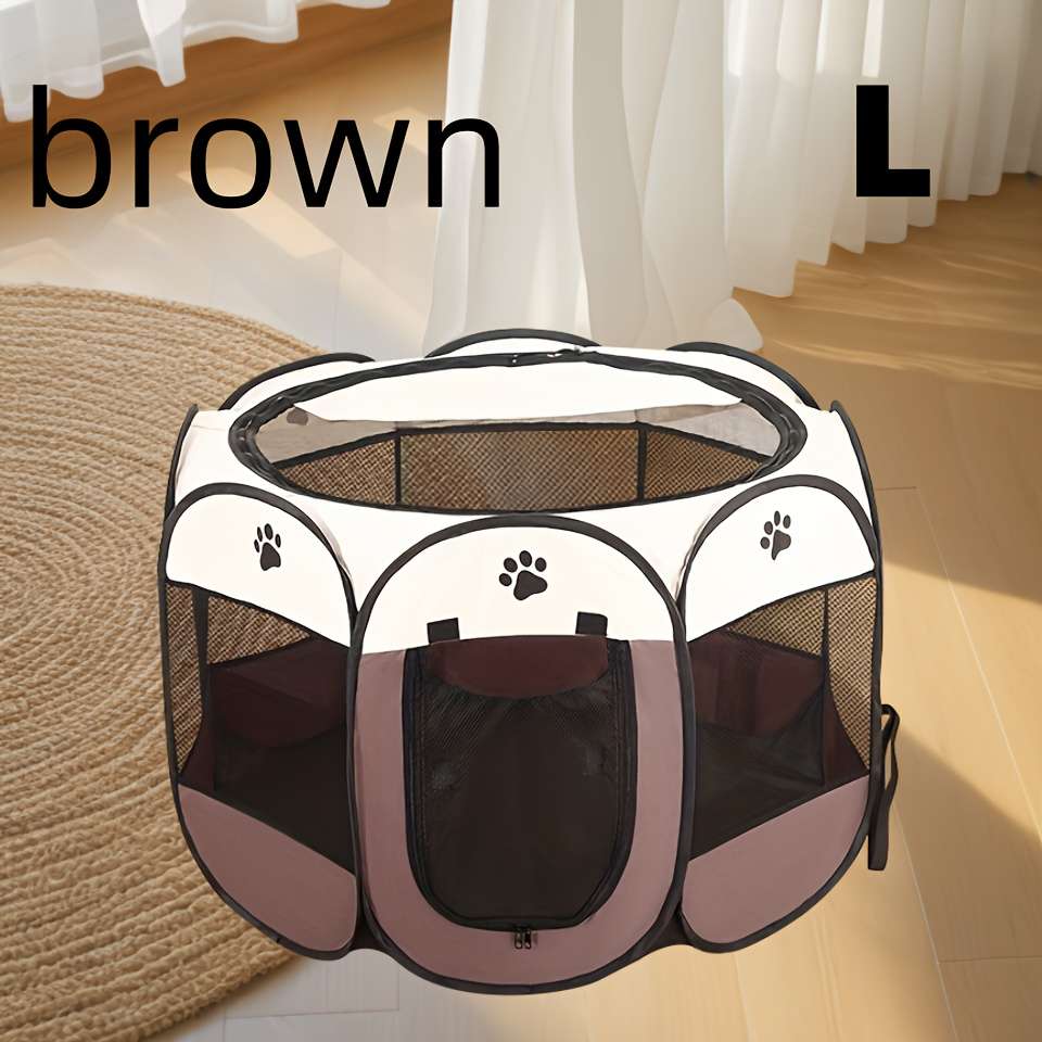 1pc Beige+coffee size Size: 91*91*58cm (Foldable)Pet Cage