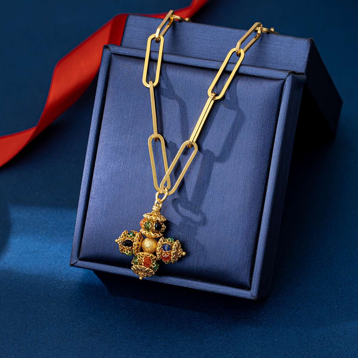 1 Piece Golden Jesus Theme Pendant