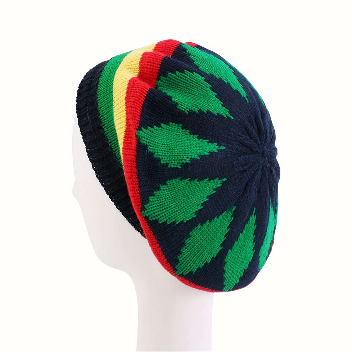 Chic Knit Beret with Faux Braids Versatile Windproof Perfect