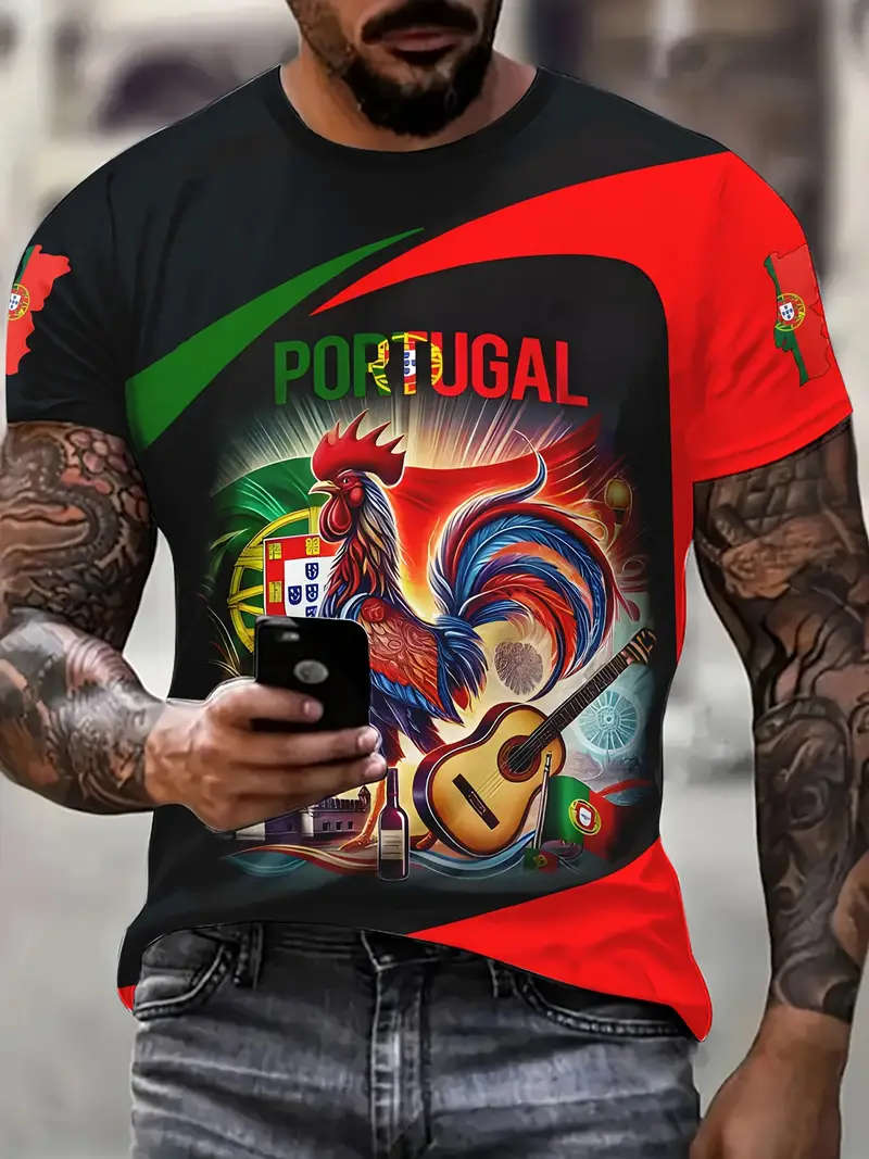 Portugal T-Shirt, Polyester Crew Neck