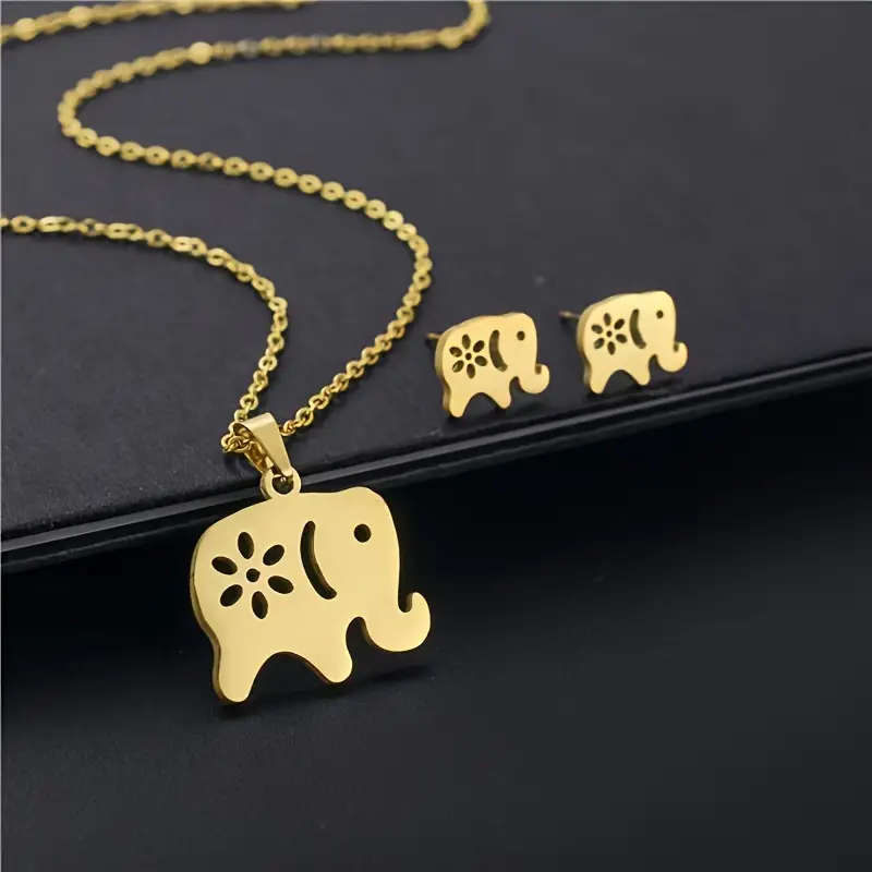 Stainless Steel Jewelry Set for Women - Elephant