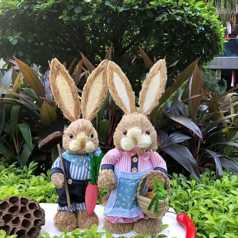 2pcs Handcrafted Easter Bunny Decorations