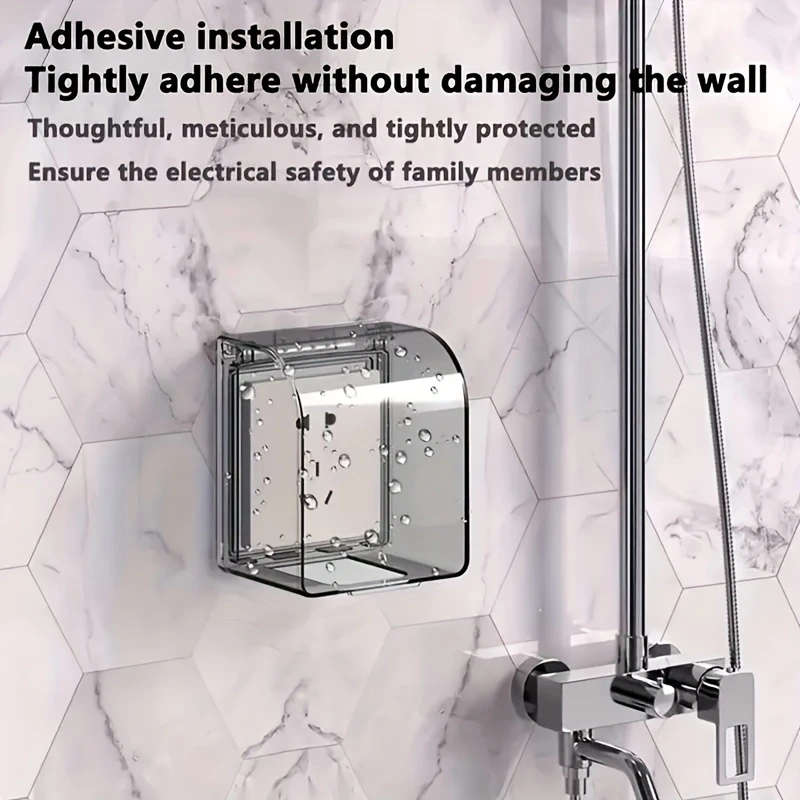 1Pc Classic Style Plastic Wall Outlet Cover Dustproof Waterproof Spray Protection Box For Bathroom T
