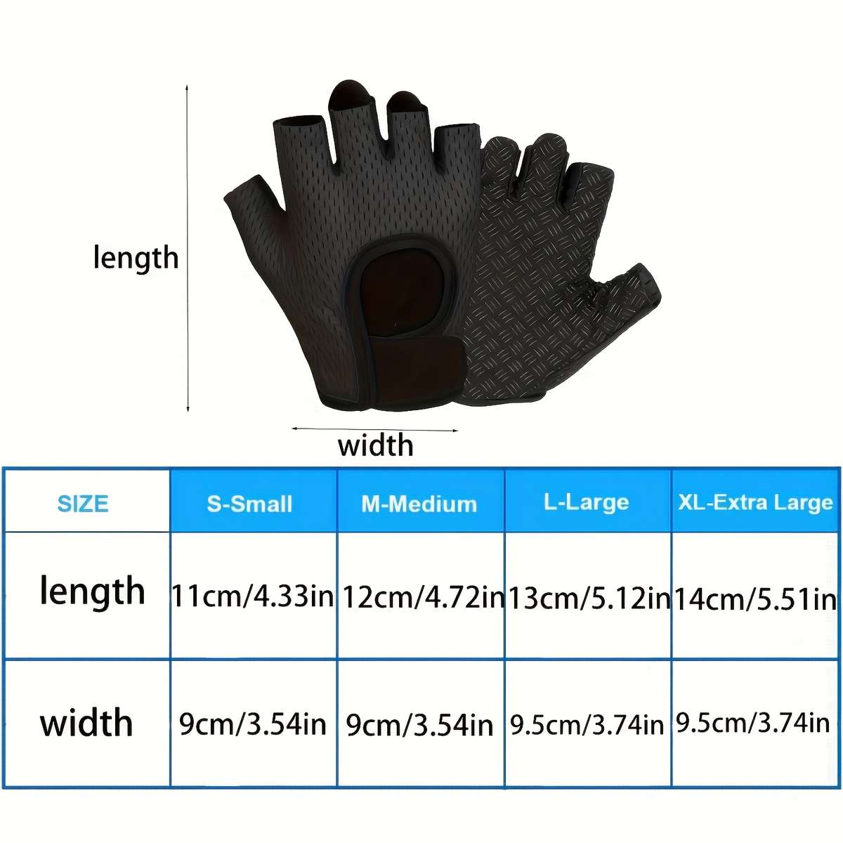 1 Pair Black Size M Outdoor Sports Gloves