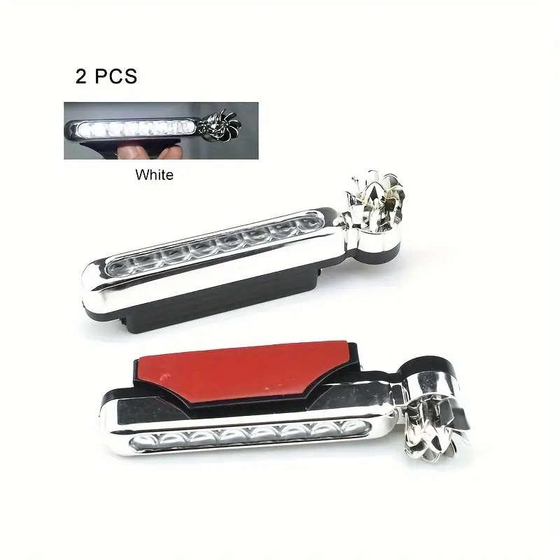 2Pcs White Car Wind Powered LED Fan Light