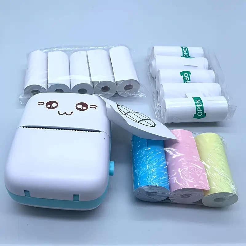 Mini Printer Camera Thermal Paper Packaging13 Roll Set Including 5 Rolls of Self-adhesive Paper 3 Ro