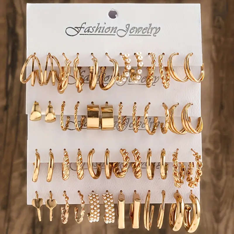 48pcs Hoop Earrings Set for Women