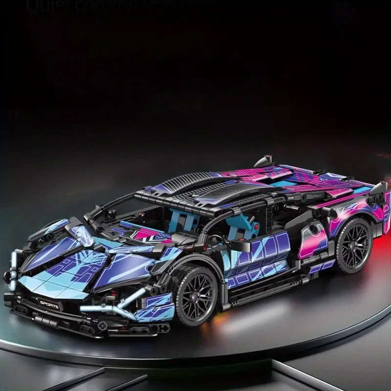 3629 Piece Futuristic Cyberpunk Luxury Racing Car Building Blocks