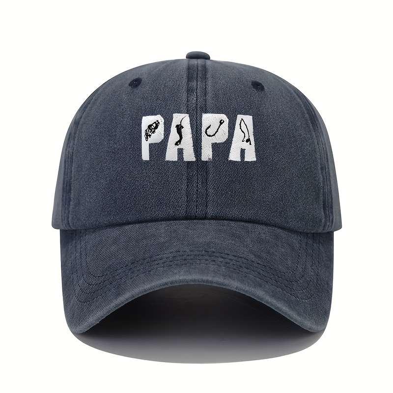 Vintage Lightweight Washed Baseball Cap with a Fishing Theme Adjustable And Suitable for Both