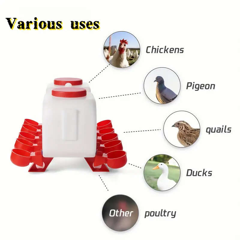 Durable Plastic Poultry Waterer Dispenser