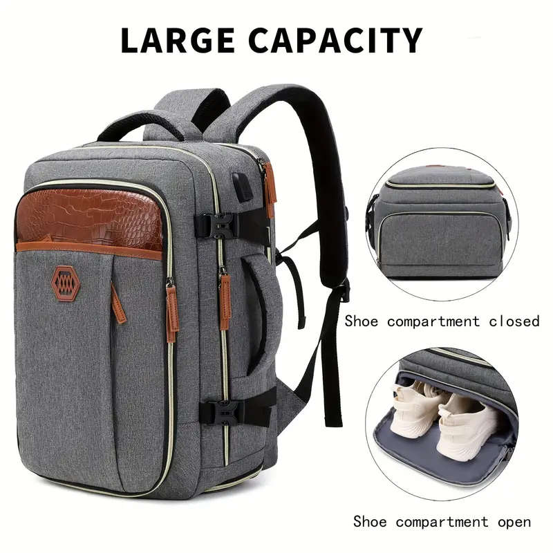 1pc A Travel Backpack For Men An Airline-approved Shoe Compartment Backpack