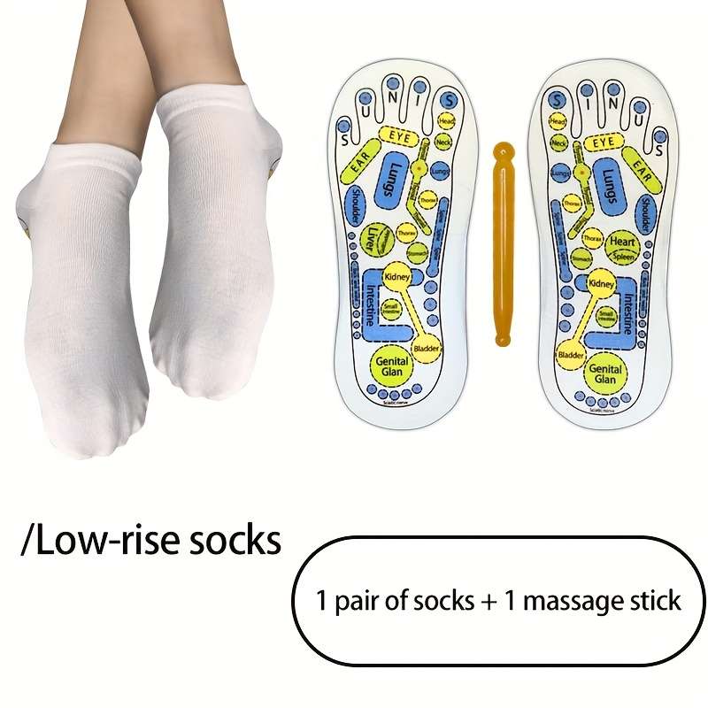 1 Pair Of Short Massage Socks And A Massage Stick  Socks