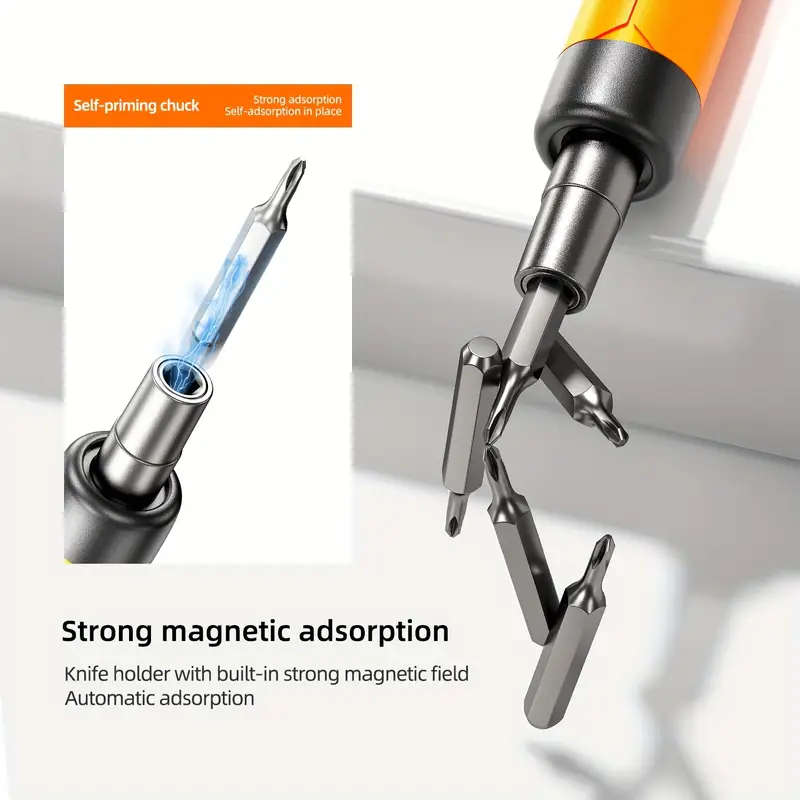 68in1 Cordless Electric Screwdriver Set with 65 Magnetic Precision Bits USB Powered Rechargeable