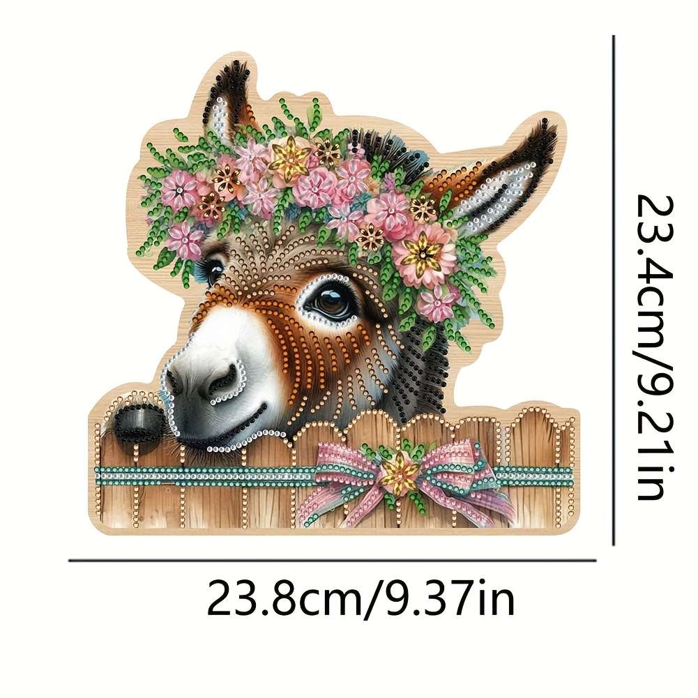 Unique Donkey Diamond Art Coat Hanger SetWall-mounted Key Holder Towel Rack Hat Rack with Decor