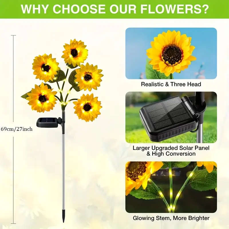 5pcs Solar Sunflower LED Lights