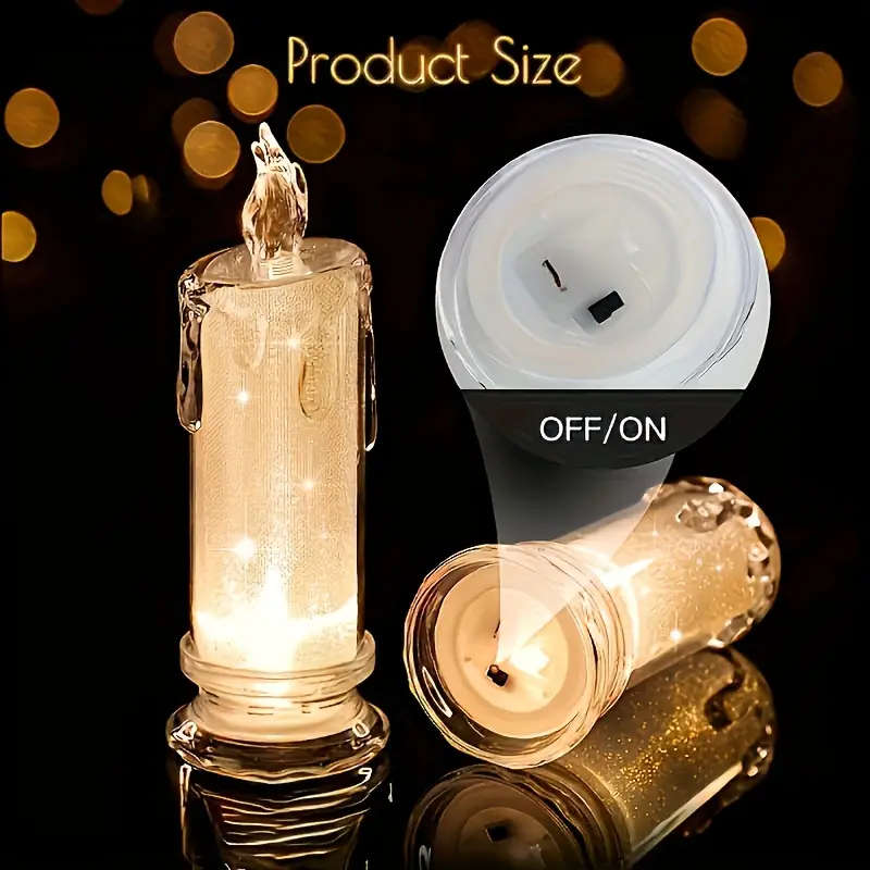 4 Pieces Acrylic Battery Operated LED Flameless Candles