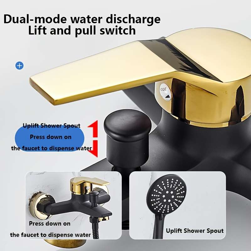 Black Golden Bathtub Faucet