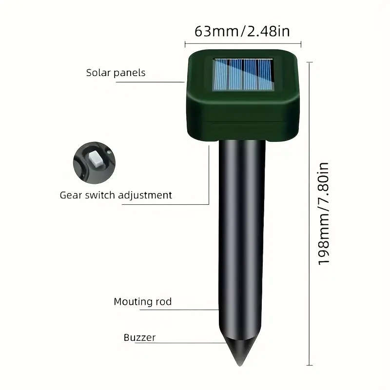 2pcs Solar Animal Repellent Stakes with Solar Panels