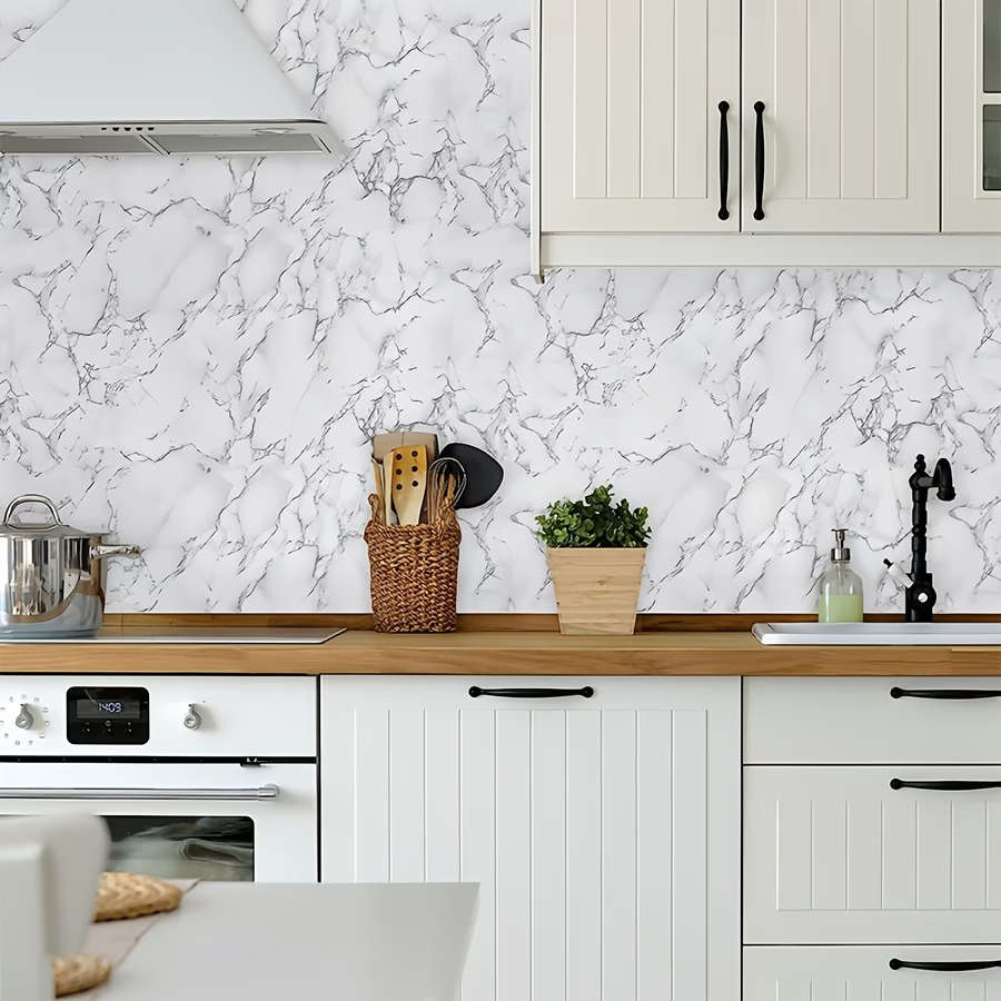 1 Roll Of 0.15mm Thick Imitation Marble PVC Wallpaper 40cm x 2m
