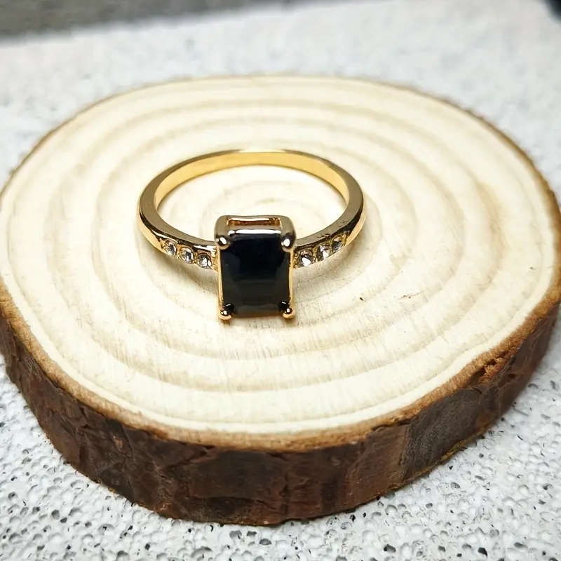 Stunning Ring with Synthetic Square Zirconia