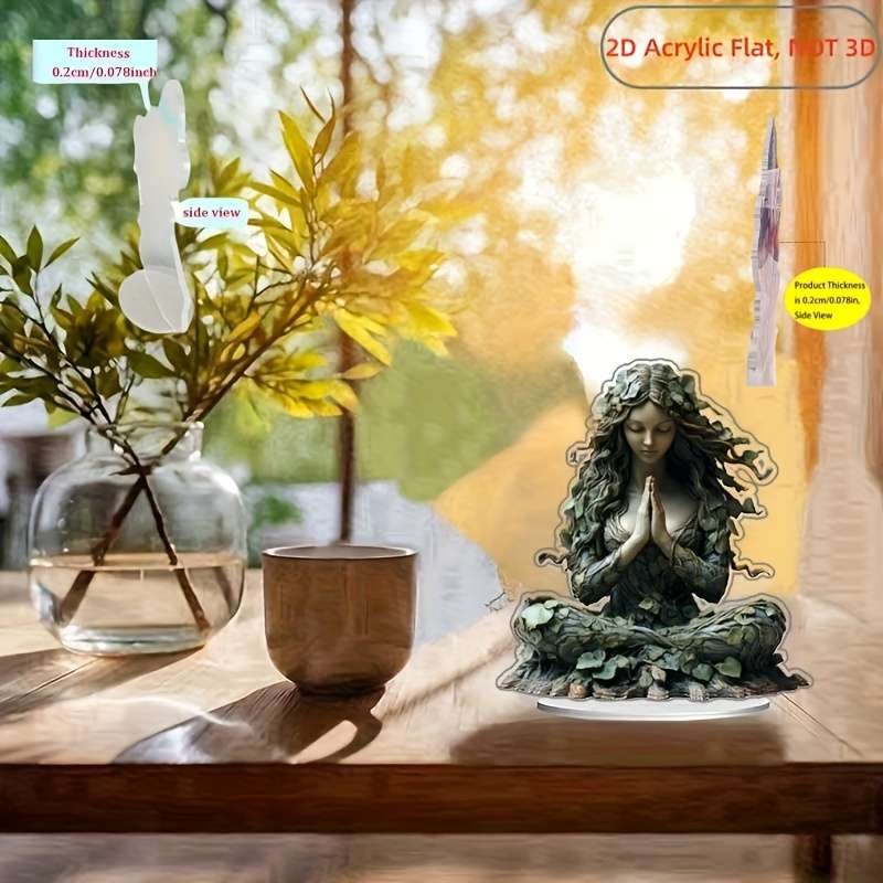 1pc 2D Flat   Boho Style  Acrylic Goddess Figurine Multipurpose Tabletop Bohemian Life Goddess