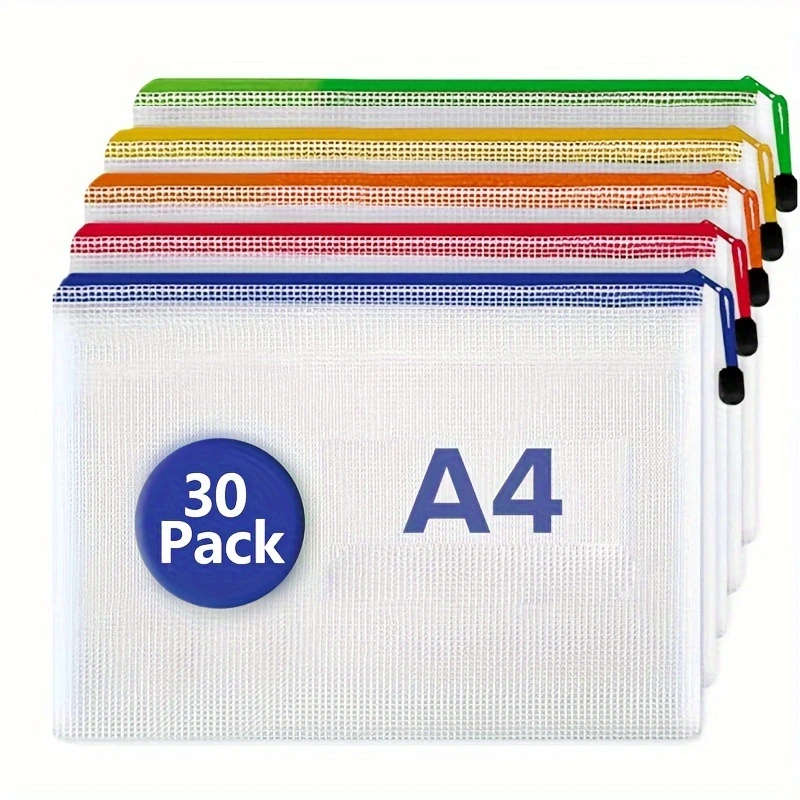 30 Zipper Bags A4 Document Bags