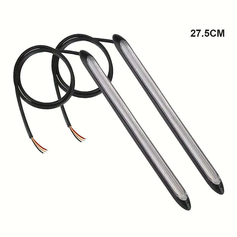 2pcs 27.5cm 12V LED Daytime Running Lights White Yellow Strip