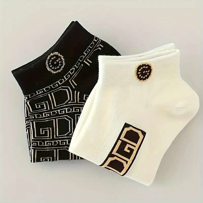 5Pack Men'S Vintage Ethnic Knit Crew Socks of Ultra Comfy Breathable Anti-Odor Men'S Low Cut Socks S