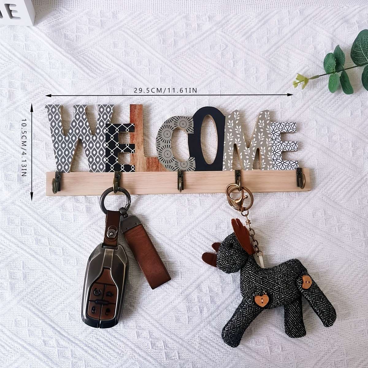 1pc Stylish Letter Design Key Holder for Wall Door and Hat BagPerfect Housewarming and Realtor