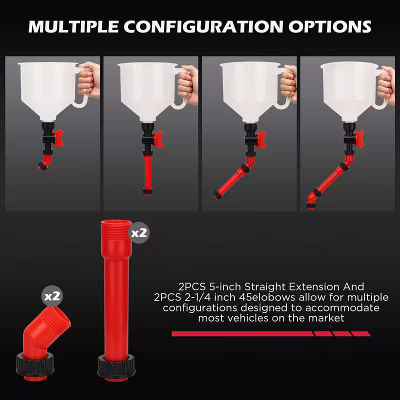 22pcs No-Spill Coolant Filling Funnel Kit And Siphon Hose Pump