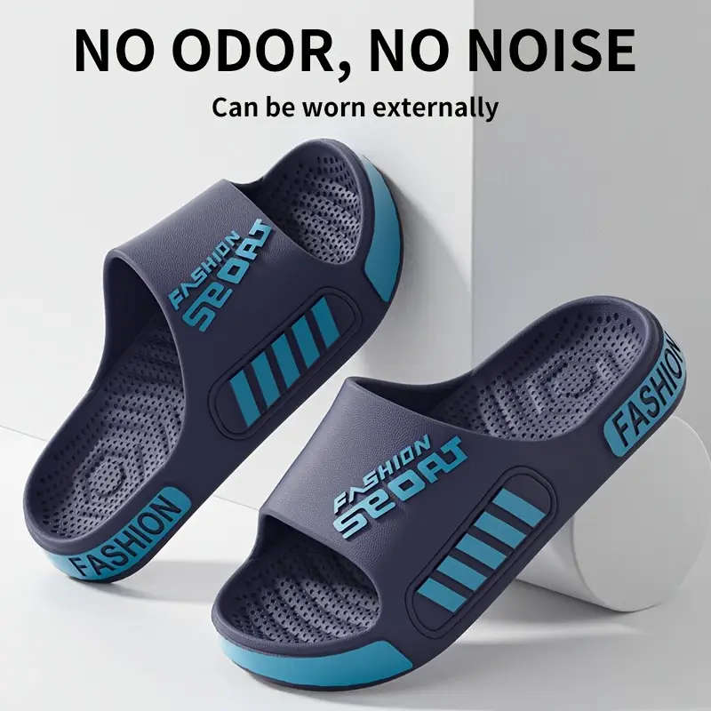 A Pair Of Unisex Stylish Sports Slippers In Blue 6.5-7